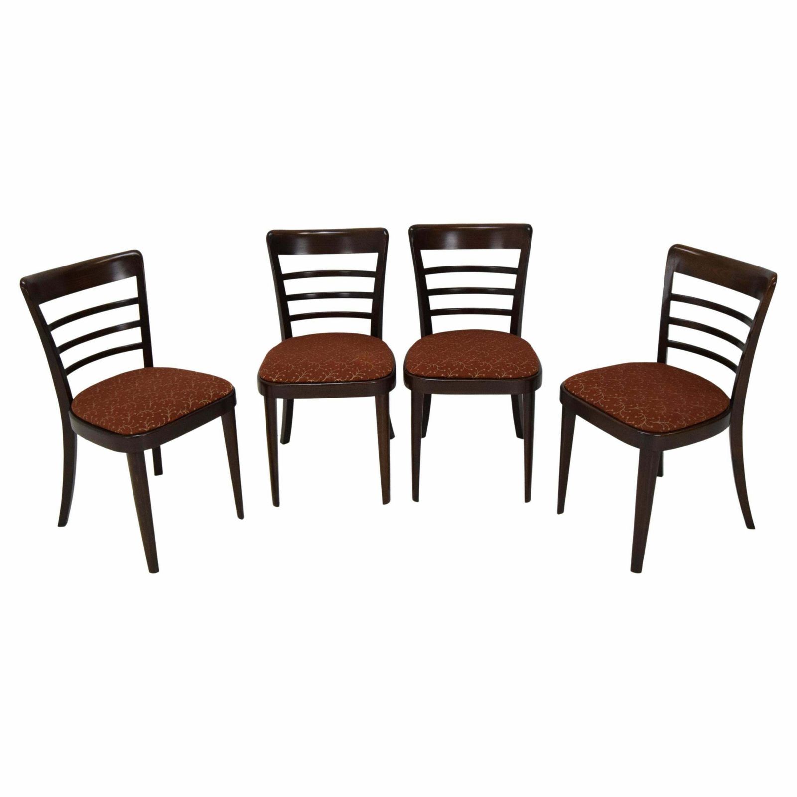 Set Of Four Midcentury Dining Chairs Ton, 1950's.