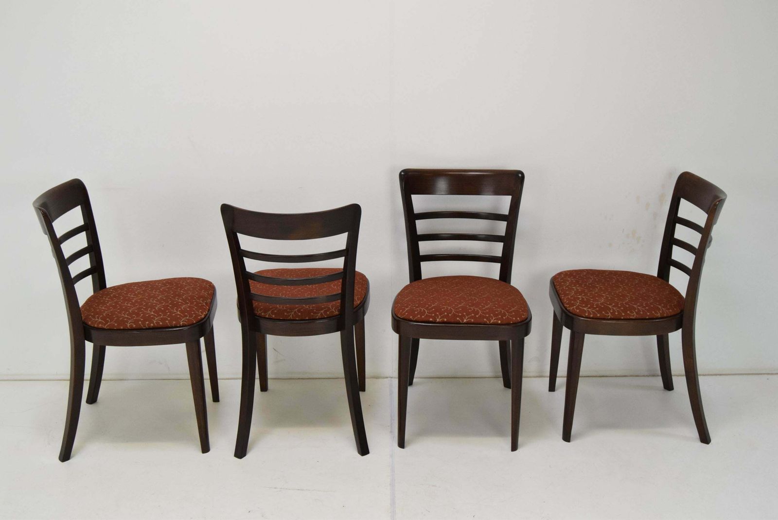photo furniture Set Of Four Midcentury Dining Chairs Ton, 1950's.