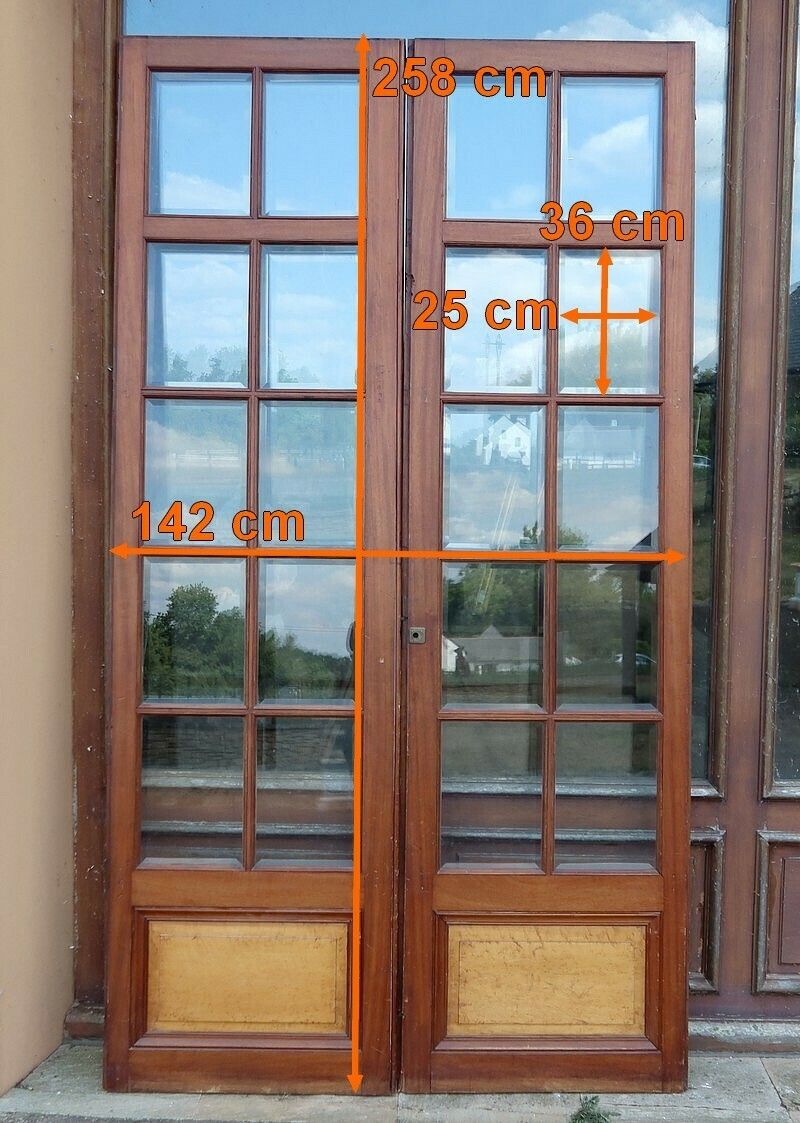 Mahogany And Speckled Maple Castle Double Door Late 19th Century photo vintage