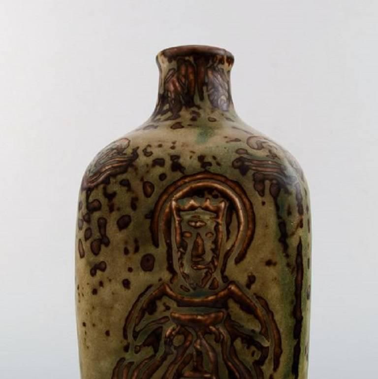 Royal Copenhagen Jais Nielsen Ceramic Vase, Sung Glaze. Biblical Motives photo 444.0