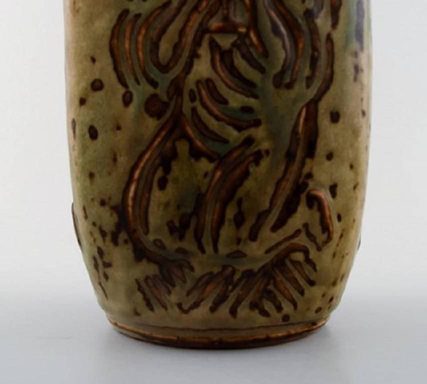 Royal Copenhagen Jais Nielsen Ceramic Vase, Sung Glaze. Biblical Motives photo vinterior