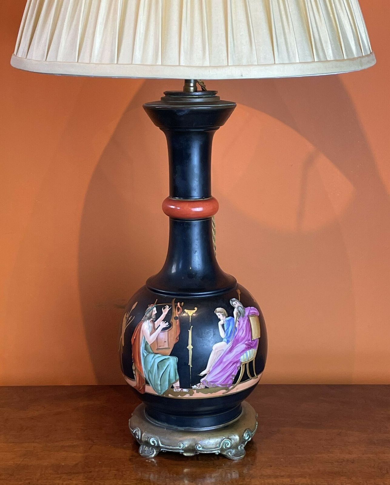 Victorian Greek Revival Porcelain Lamp In The Manner Of Samuel Alcock photo Lighting