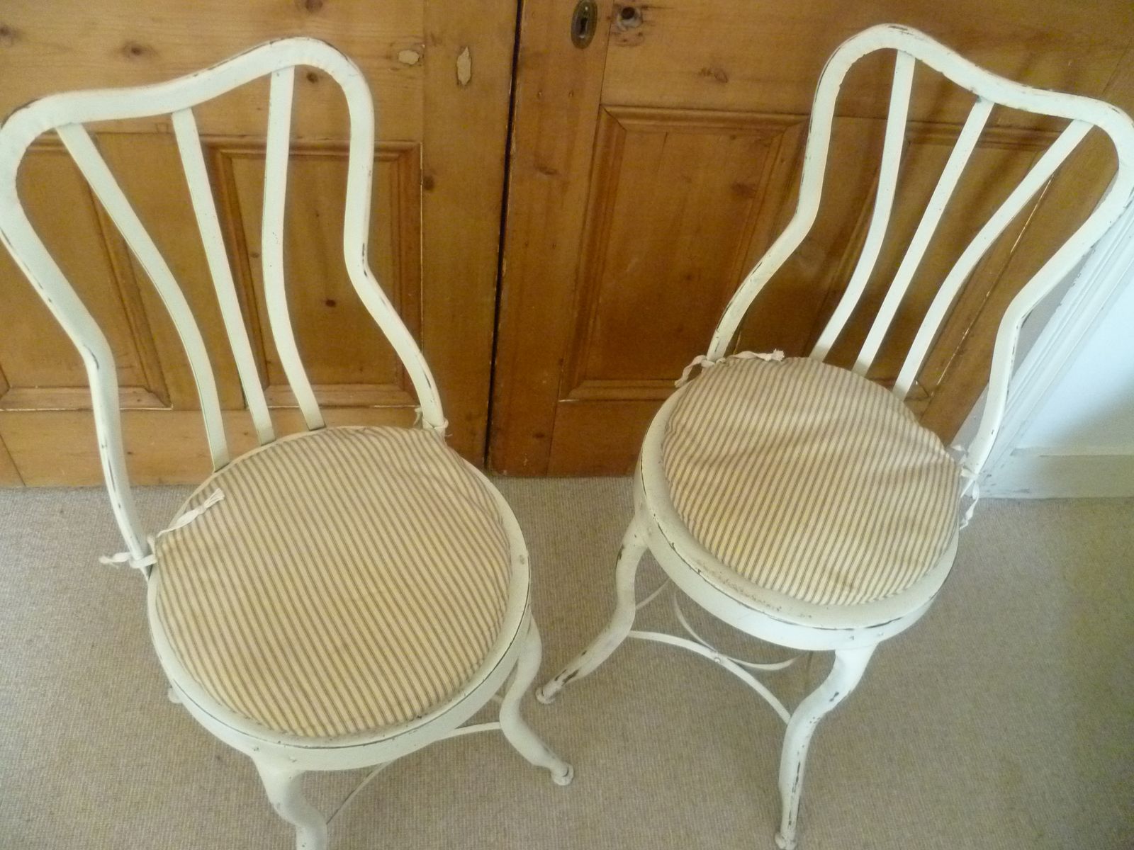 Pair Of French 19th Century Curved Steel Chairs   Excellent Condition photo Furniture