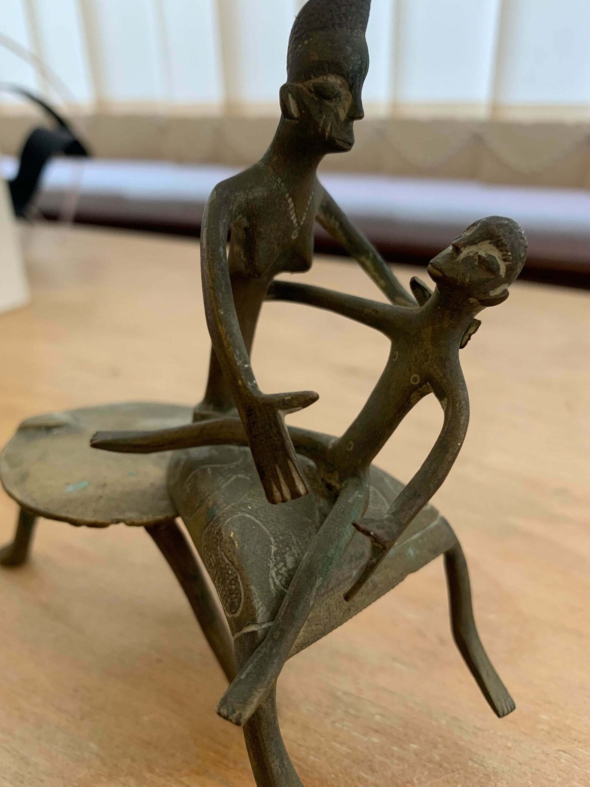 Rare Bronze Fon Maternity Figure African Figure Antique Tribal Figure photo vintage