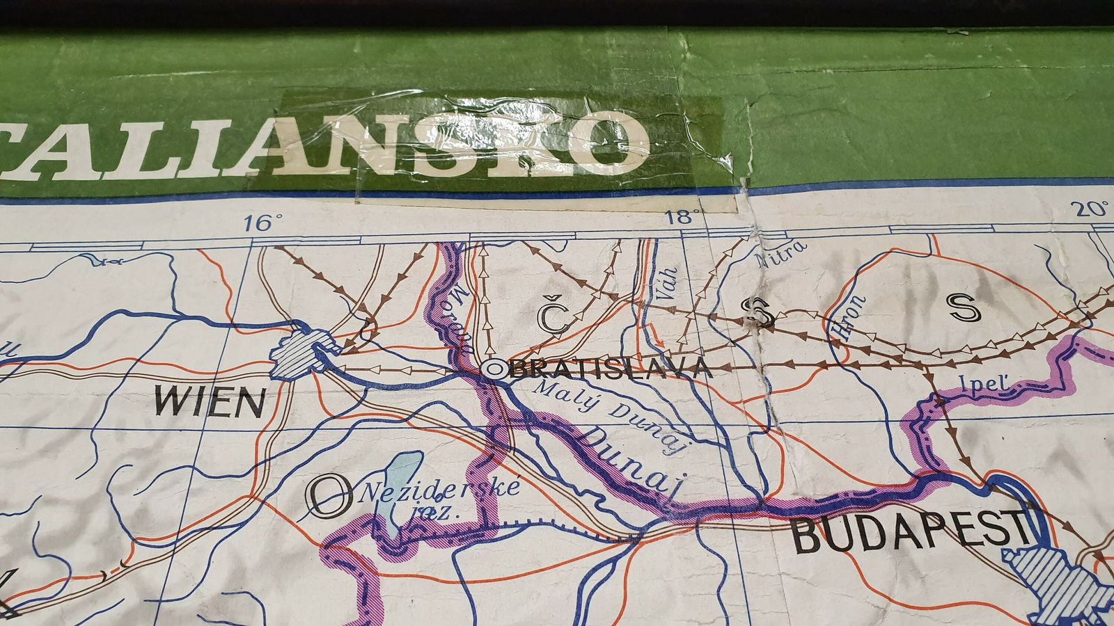 Massive 5 Ft X 5 Ft Map Roll Up South Eastern Europe Italy Bulgaria Romania Yugoslavia Albania Greece Croatia photo vintage