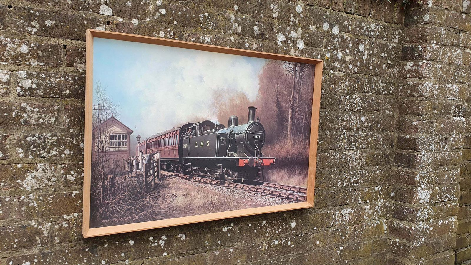 Large Vintage Retro Print 16466 Lms Steam Train Matglo Surface. Don Breckon ‘Jinty At The Crossing’ Vintage Railway photo vintage