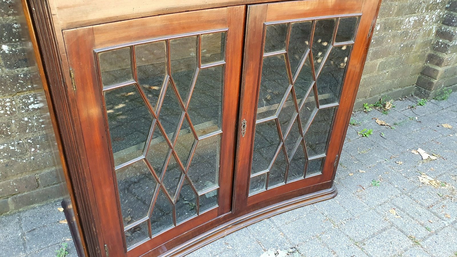 Rare Vintage Victorian Glazed Glass Cupboard With Box Compartment To Top Entryway Furniture. photo for sale