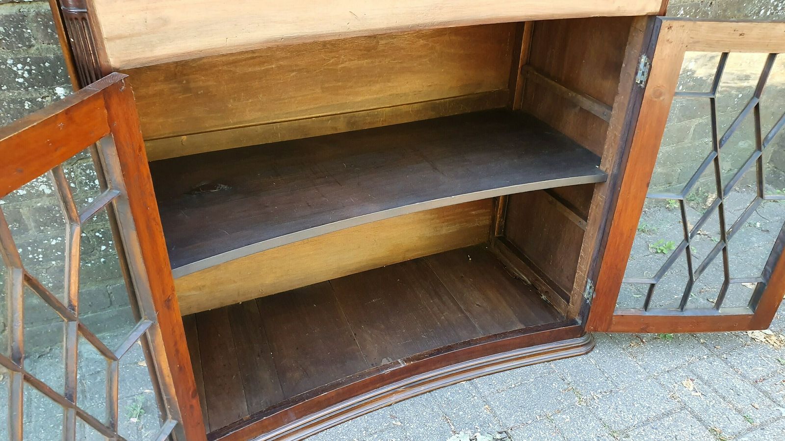 Rare Vintage Victorian Glazed Glass Cupboard With Box Compartment To Top Entryway Furniture. photo Furniture
