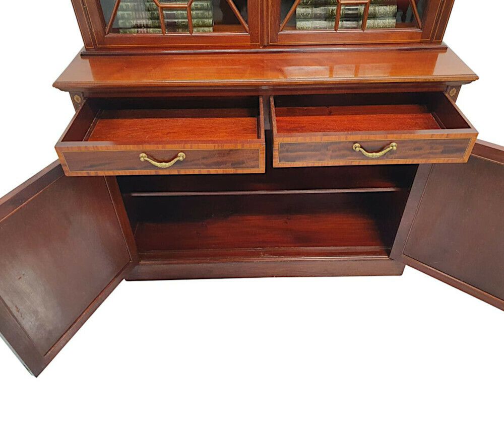 A Stunning Edwardian Inlaid Bookcase By S And H Jewell London photo vinterior
