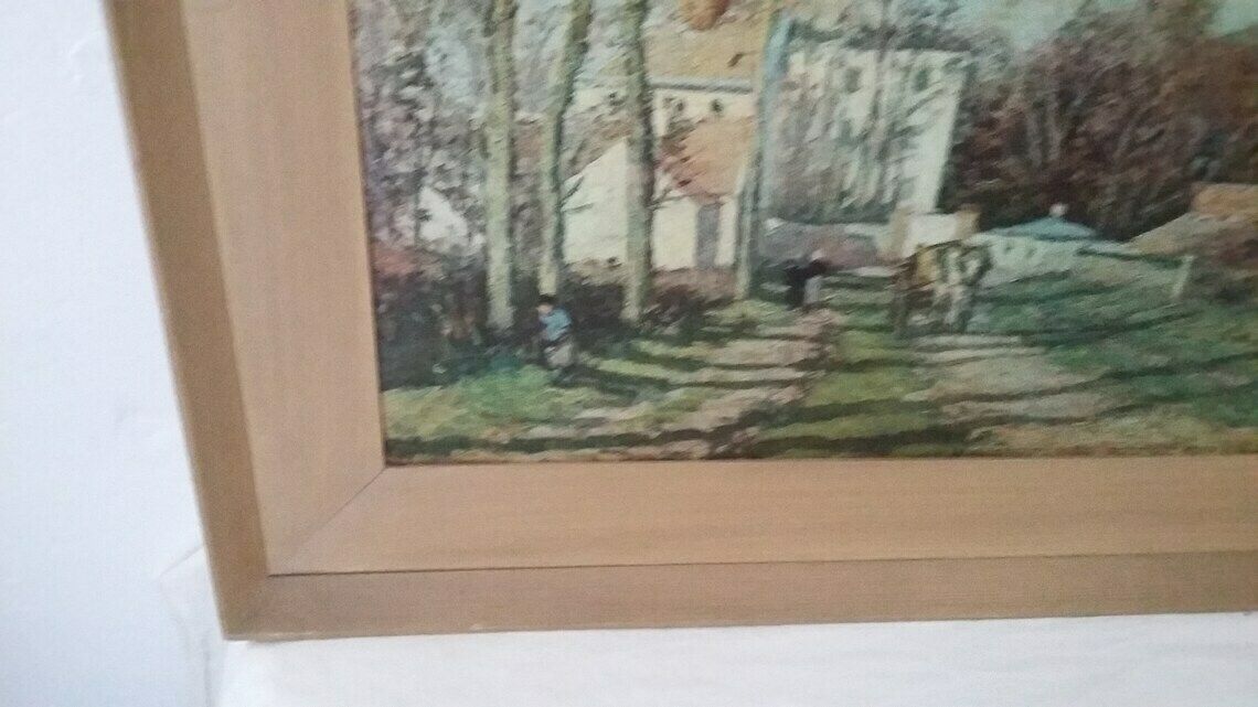 Very Large Vintage Pissaro 1960’s Print ‘The Edge Of The Village’ Impressionism photo for sale