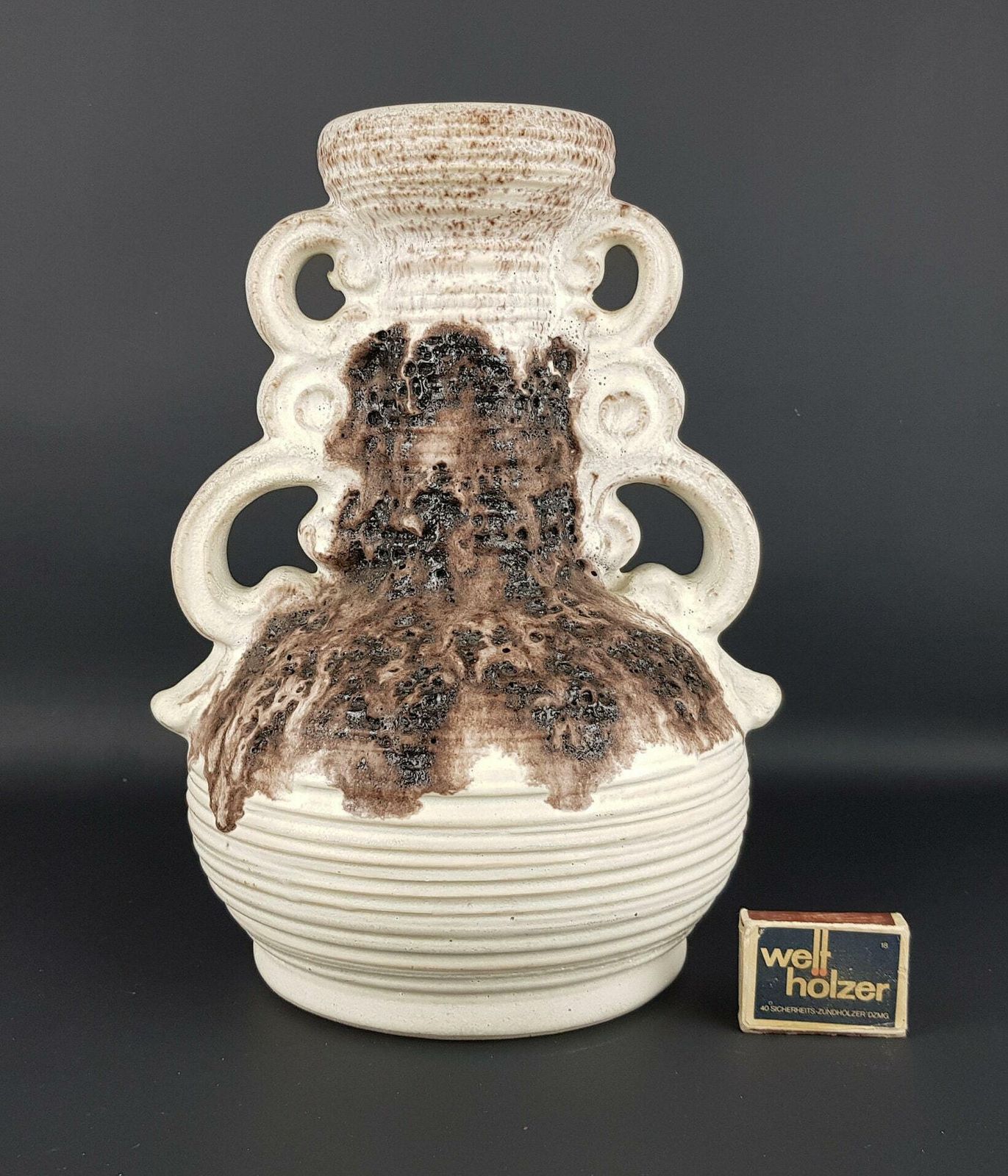Vintage Dumler Und Breiden Keramik Fat Lava Vase, West German Pottery 1950s 1960s photo furniture