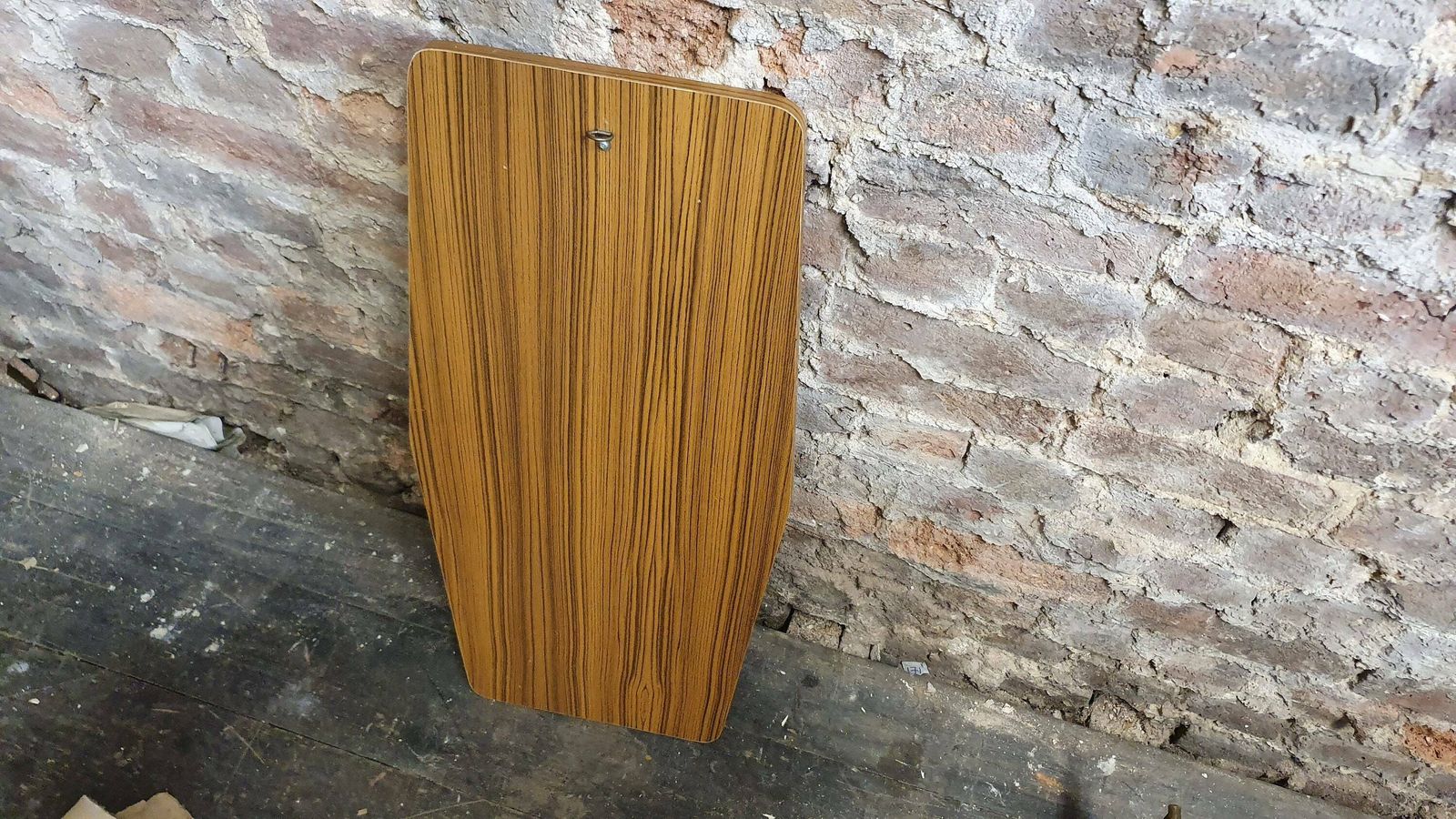 photo furniture Large Shaped 60’s Wood Effect Retro Mirror