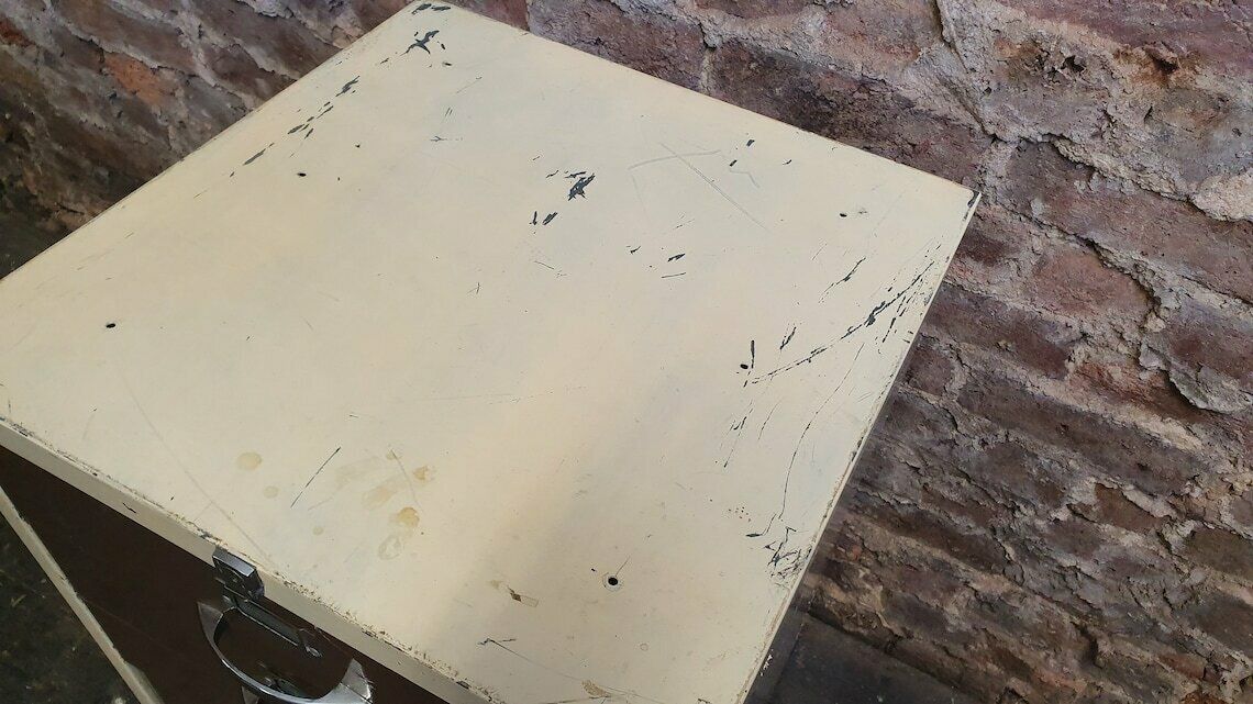 Vintage 70’s Retro Work Drawers And File Drawer Chrome Metal Artisan Artist Work Hub Storage Office photo for sale