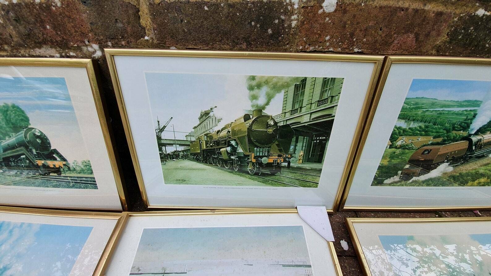 Set Of 8 Jack Hill Large Steam Engine Railway Prints International Railways, Including S And E Africa French Canada Australia Uk Belgium photo Art