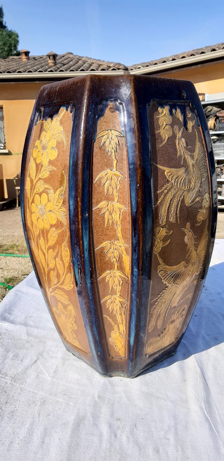 China Vase In Enamelled Sandstone Stamped Hollow Stamp photo furniture