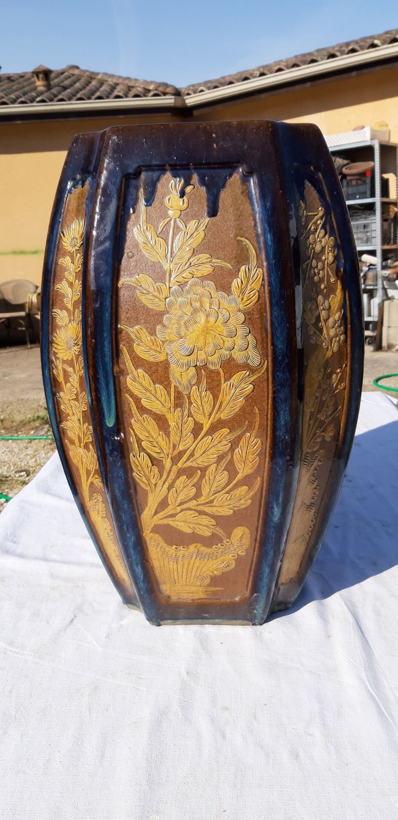 China Vase In Enamelled Sandstone Stamped Hollow Stamp photo Home Decor