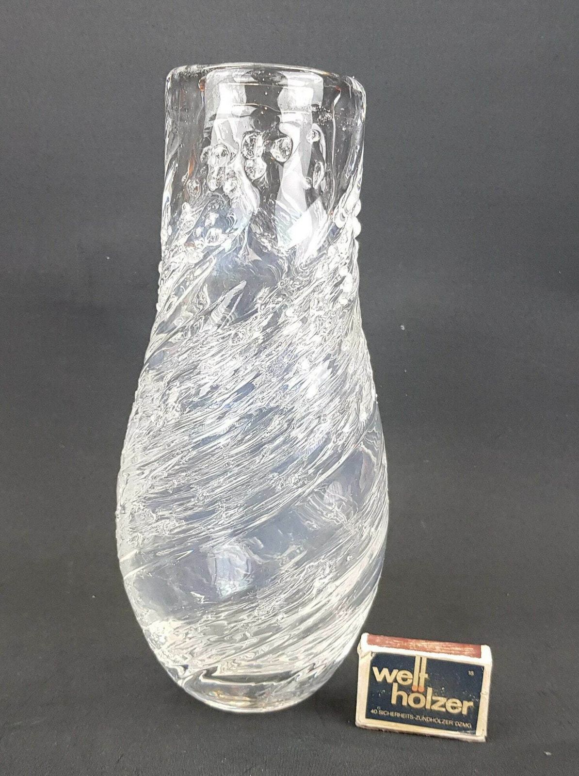 Vintage 1960s Maleras Glasbruk Swedisch Art Vase, Signed By Folke Walving photo furniture