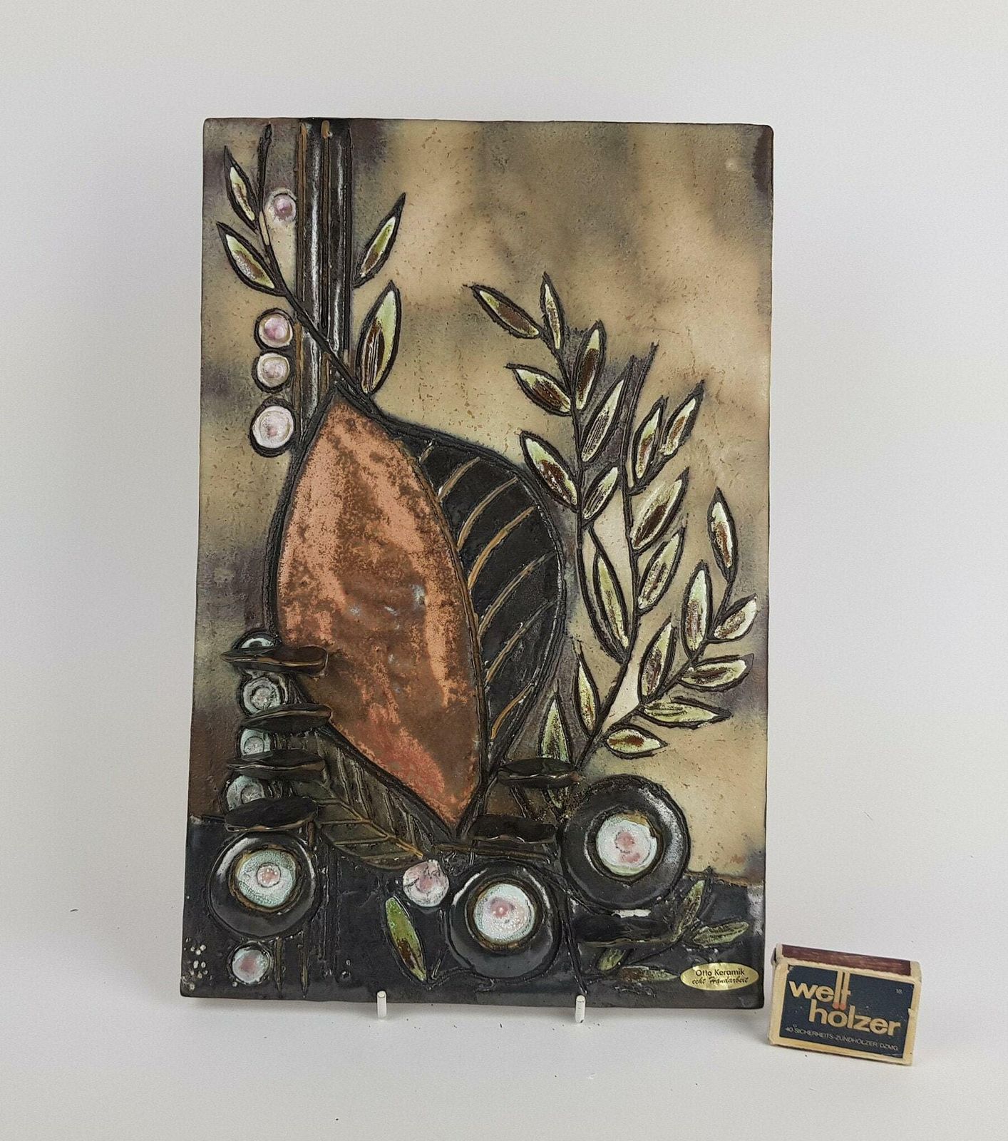 1995   2000 Vintage Otto Keramik 3d Wall Plate Fat Lava photo for sale