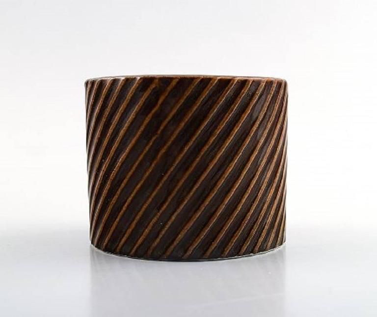 Stig Lindberg, Gustavsberg, "Domino" Pair Of Vases In Ceramic, 1950 1960s