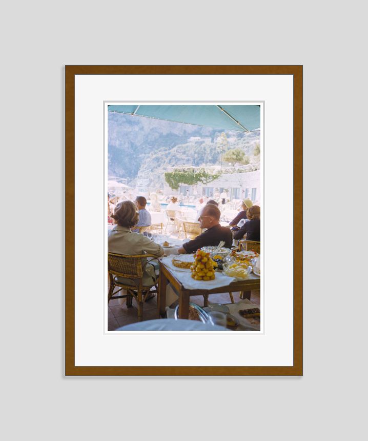 A Beachside Meal In Capri By Toni Frissell Archival Pigment Print Framed In White
