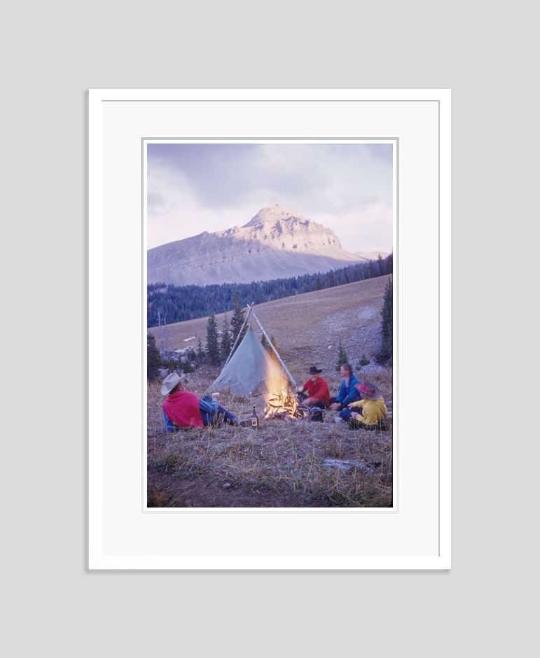 A Campfire On The Trail By Toni Frissell Oversize Archival Pigment Print Framed In White