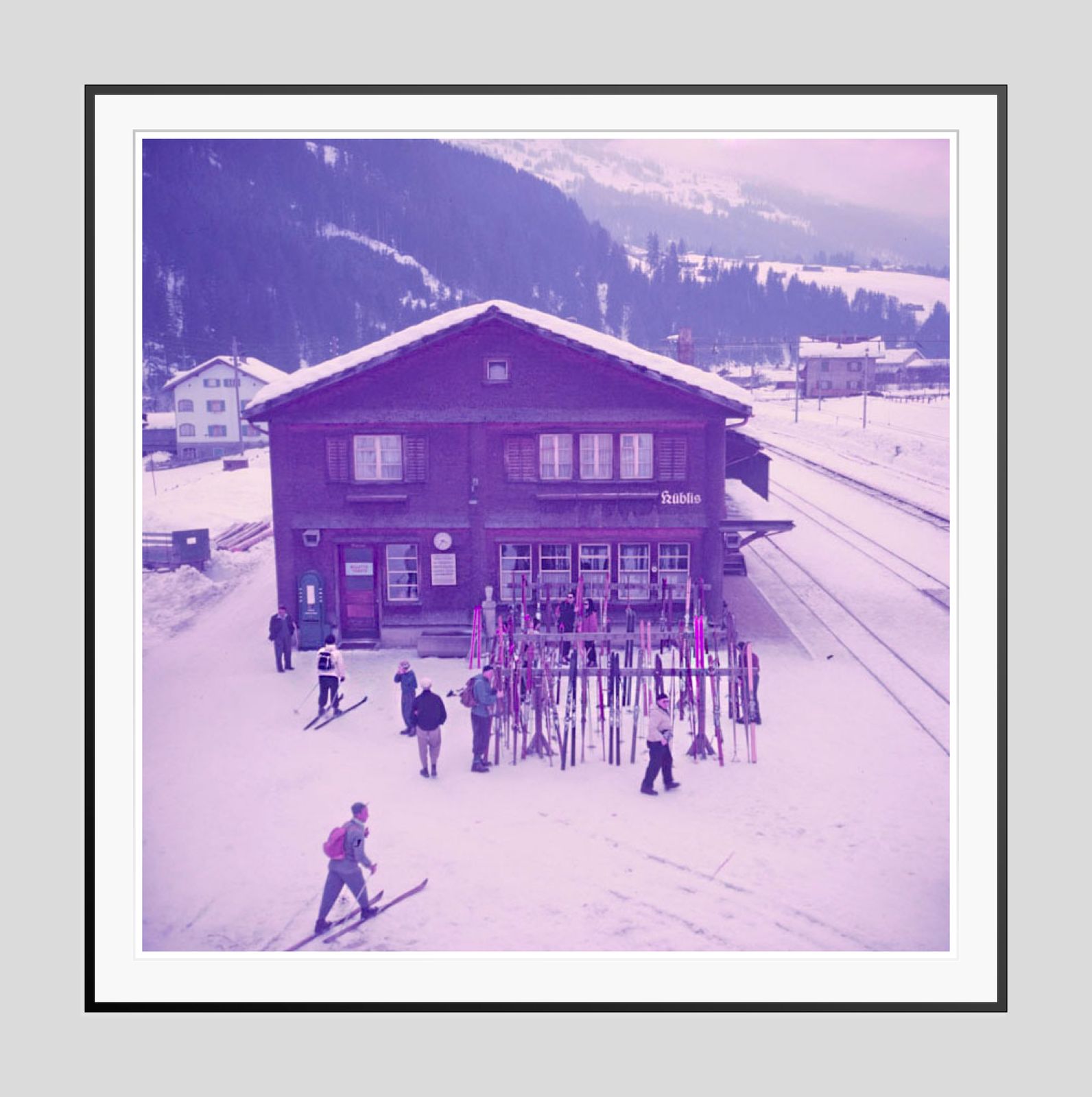 Alpine Railway Station By Toni Frissell Oversize Archival Pigment Print Framed In Black