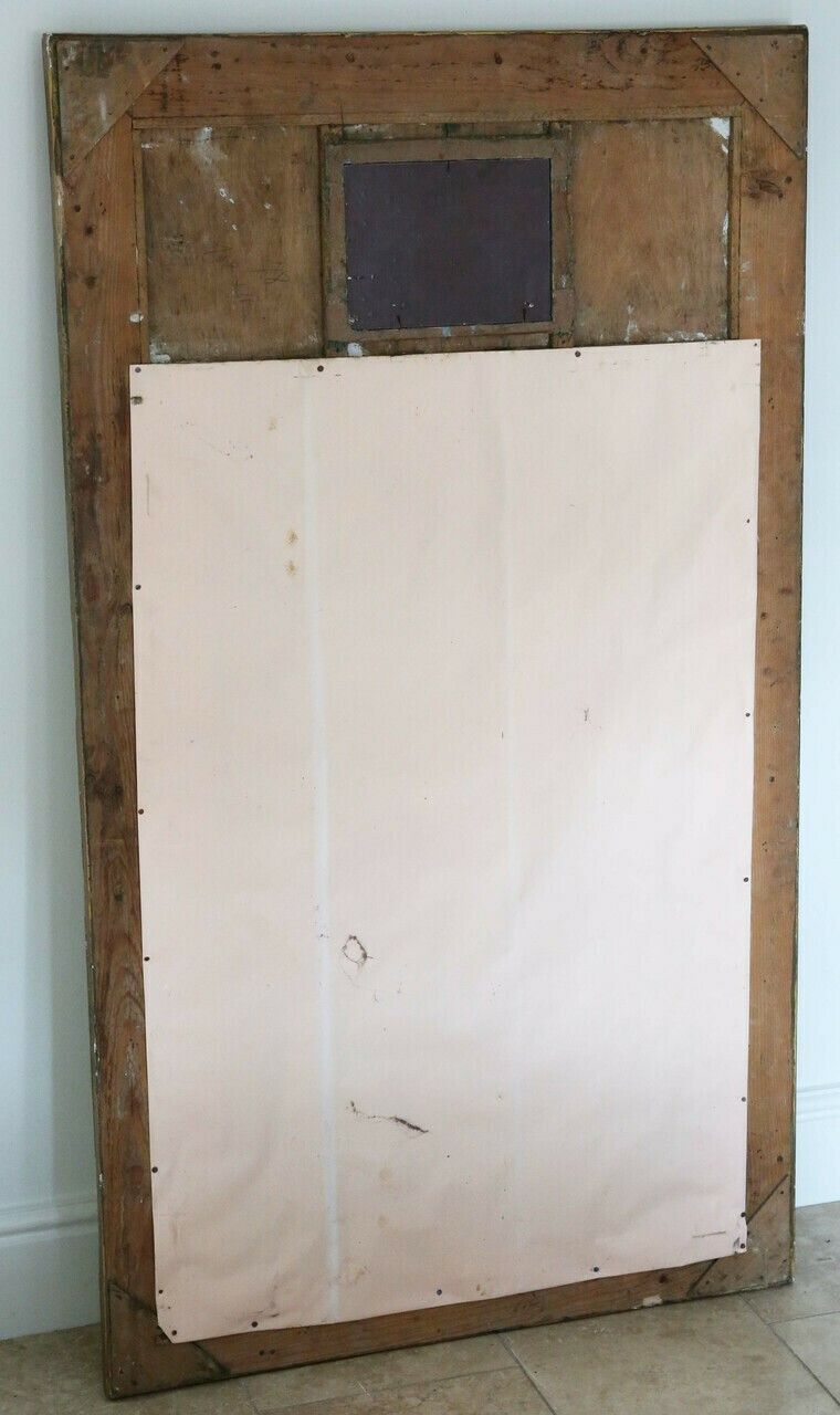 Antique C1900 Large Quality Gilt Floor Wall Overmantle Trumeau Mirror photo for sale