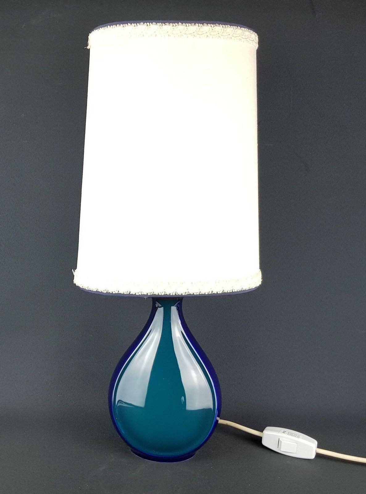 Vintage Blue And Green Alboth + Kaiser Porzellan Porcelain Table Lamp West German Pottery photo furniture