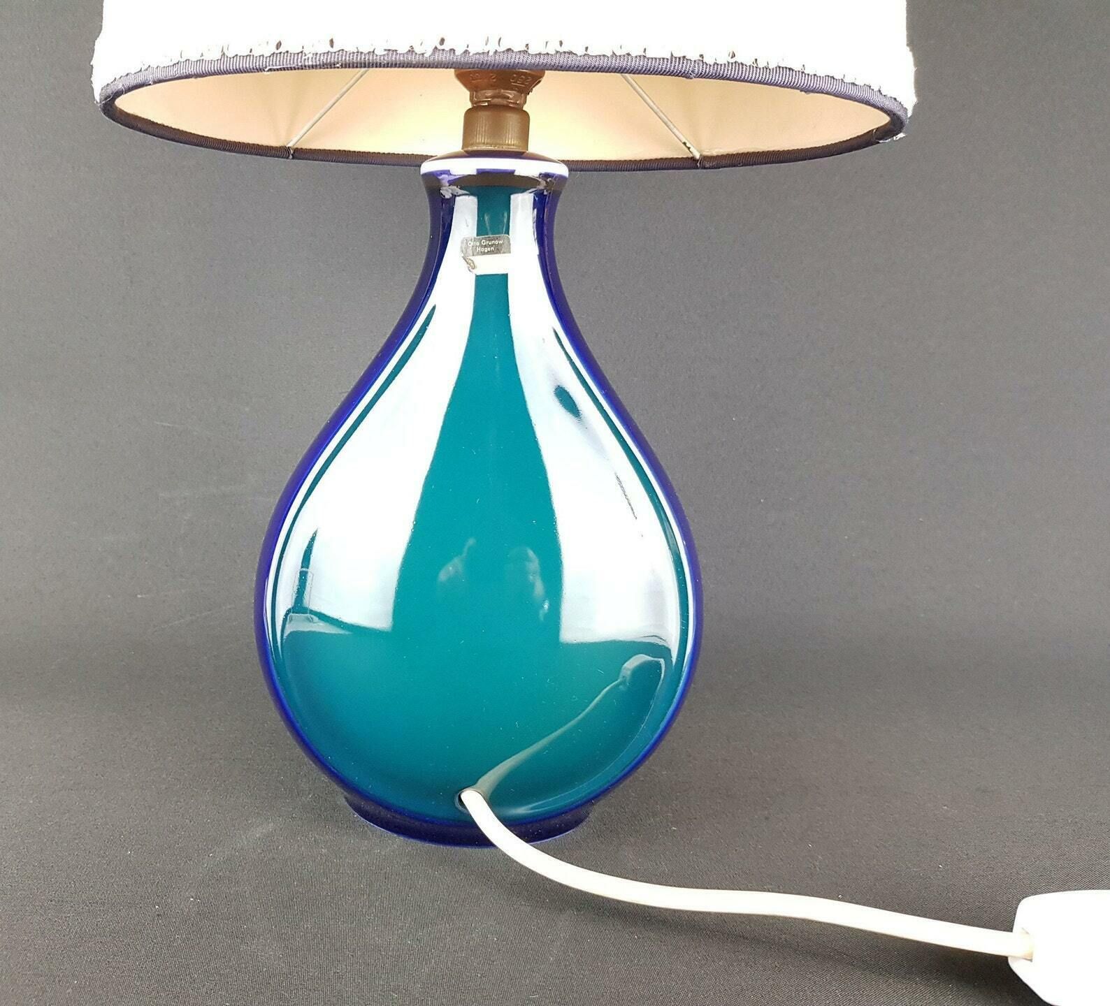 Vintage Blue And Green Alboth + Kaiser Porzellan Porcelain Table Lamp West German Pottery photo Lighting
