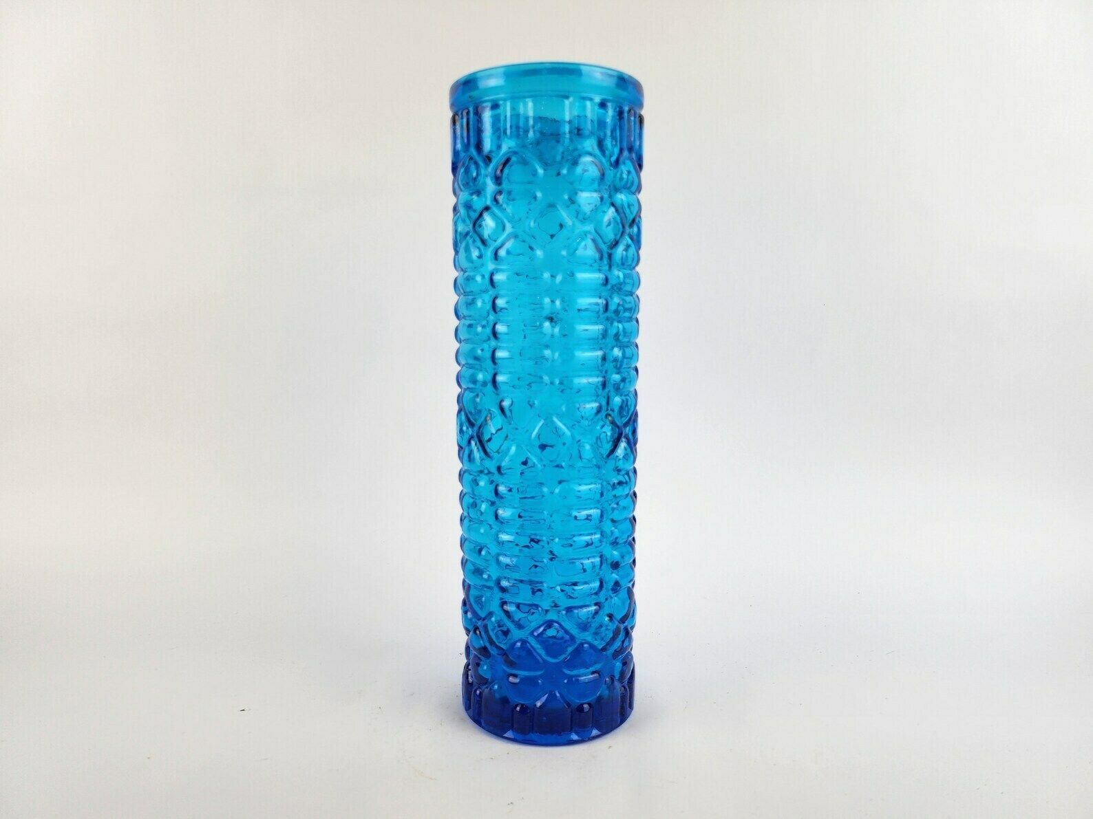 Vintage Italian Glass Blue Vase Italian Art Glass 1970s