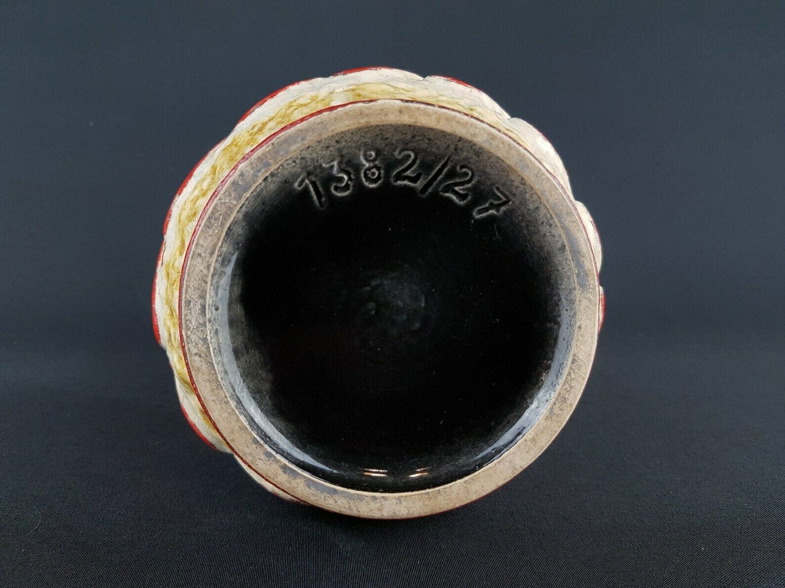 Vintage Ubelacker (ü Keramik) Fat Lava Red Yellow And Beige Vase 1382 27 West German Pottery 1960s 1970s photo vinterior