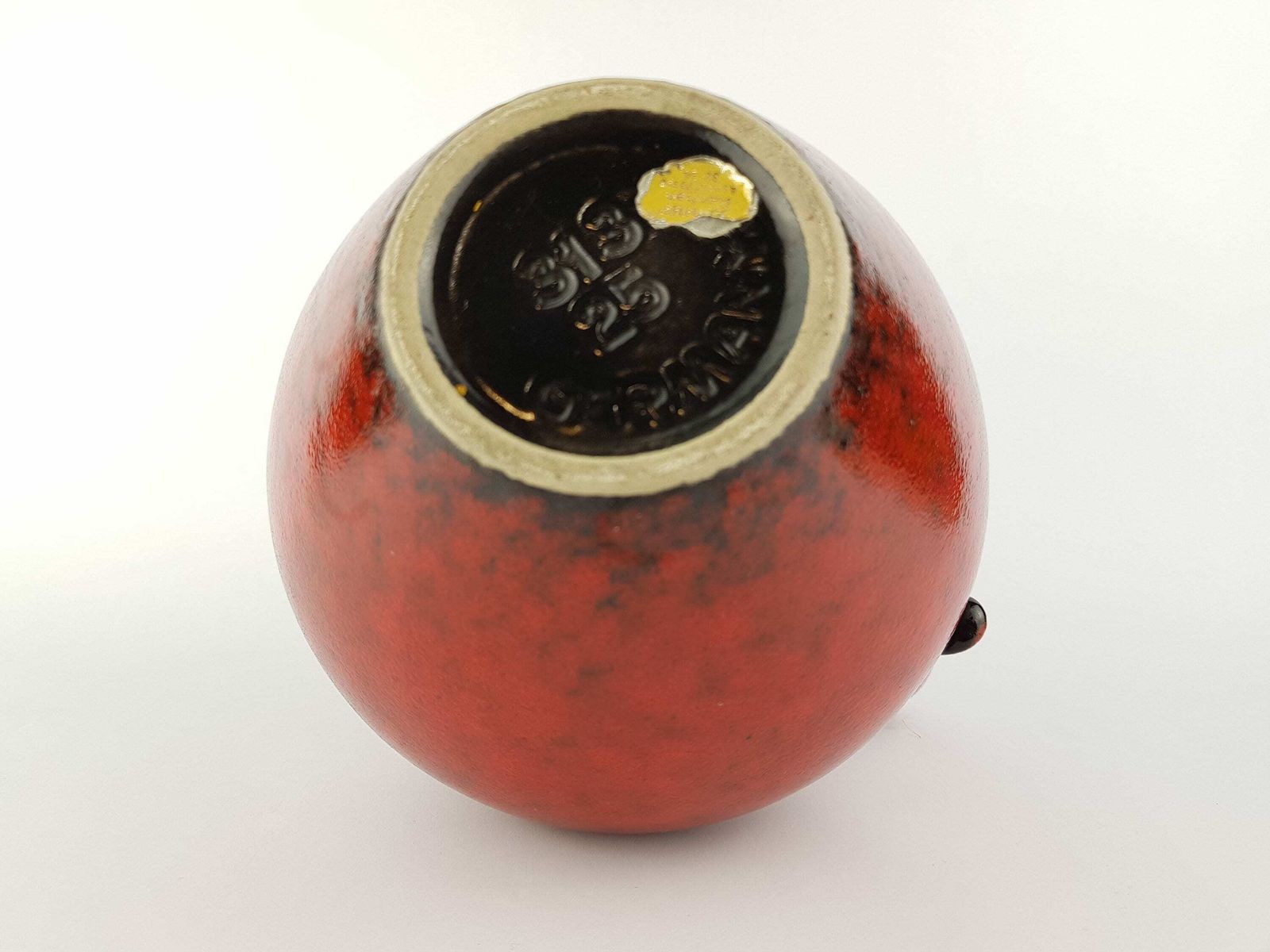 Vintage Dumler Und Breiden Keramik Glossy Red 313 25 Fat Lava Vase 1970s photo Home Decor
