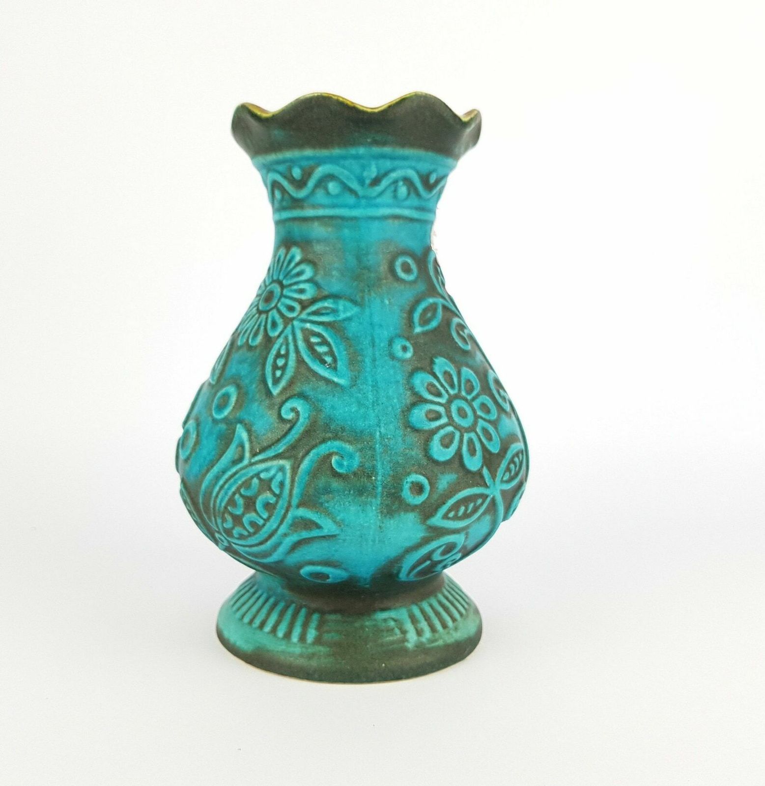 Vintage Blue Bay Keramik Fat Lava Vase 62 20 By Bodo Mans West German Pottery 1960 70s photo for sale