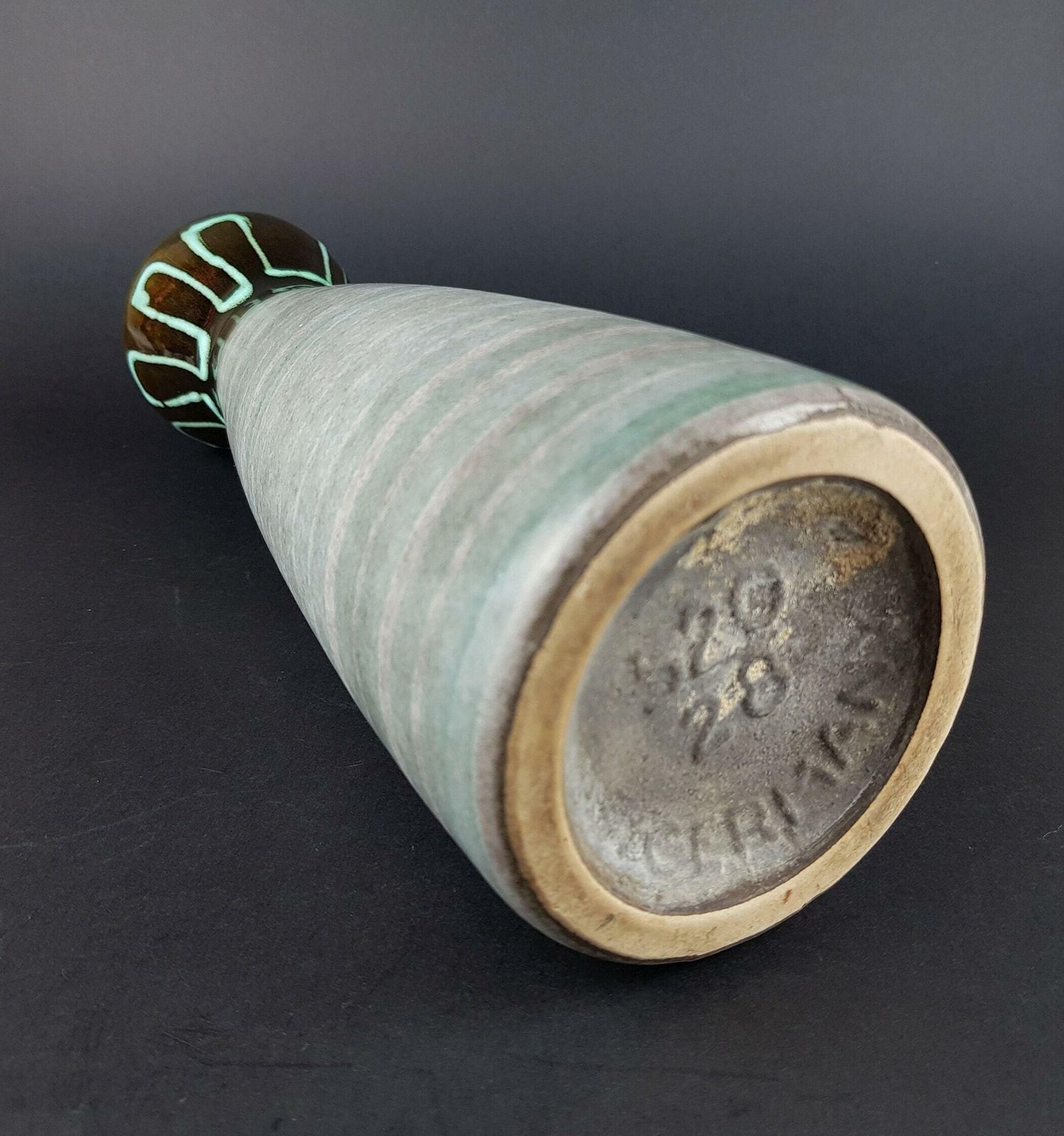 Vintage Scheurich Keramik Diabolo Vase 520 28 West German Pottery Fat Lava Era 1970s photo 64.0