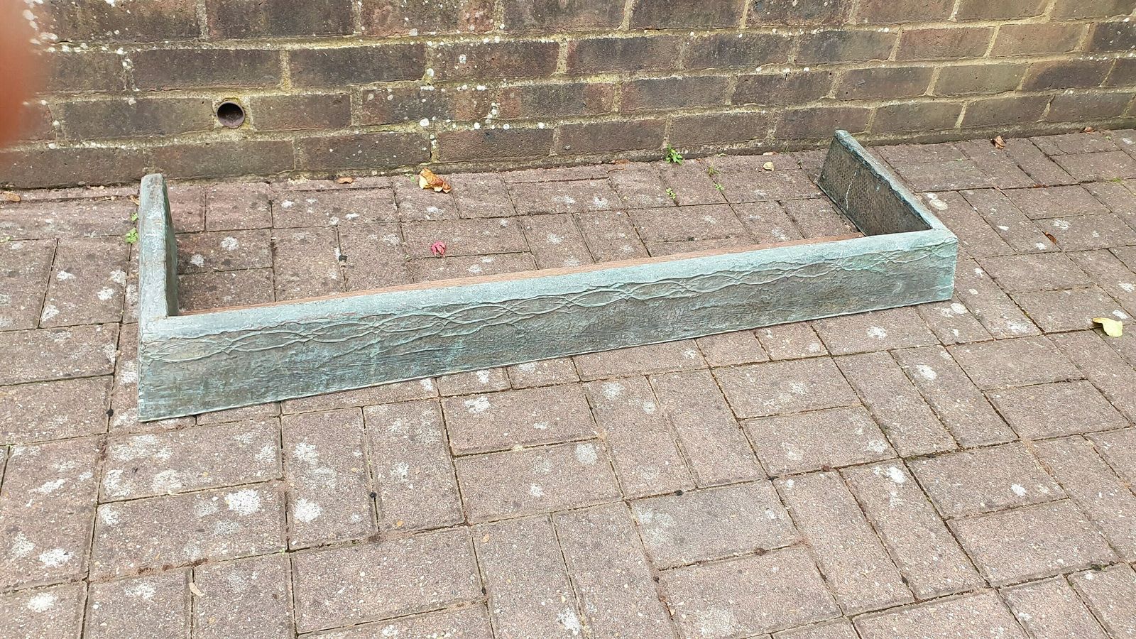 Large Vintage Copper Fireplace Fender Fire Curb Oxidised photo furniture