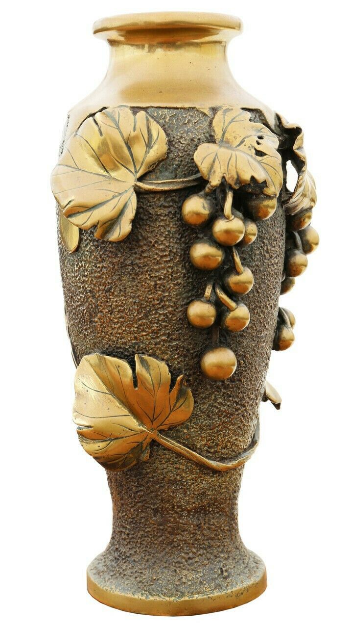 Antique Fine Quality Japanese Meiji Period Bronze Vases C1910 Art Nouveau photo for sale