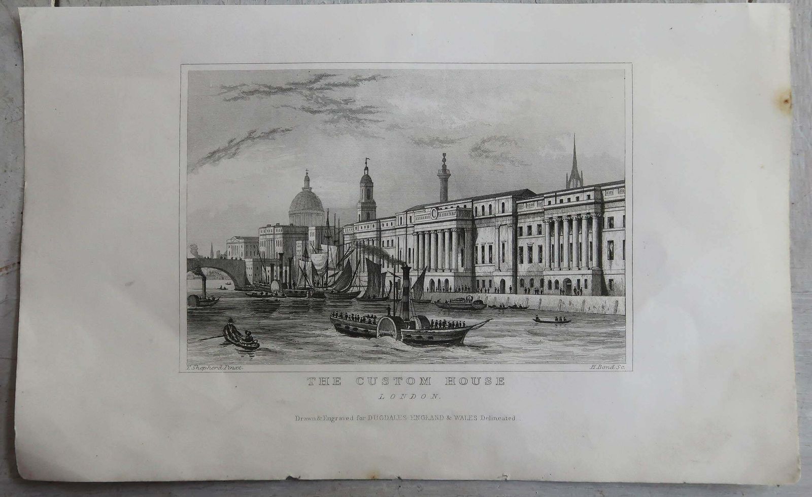 Art Set Of 15 Antique Architectural Prints, London Buildings, Circa 1840 photo