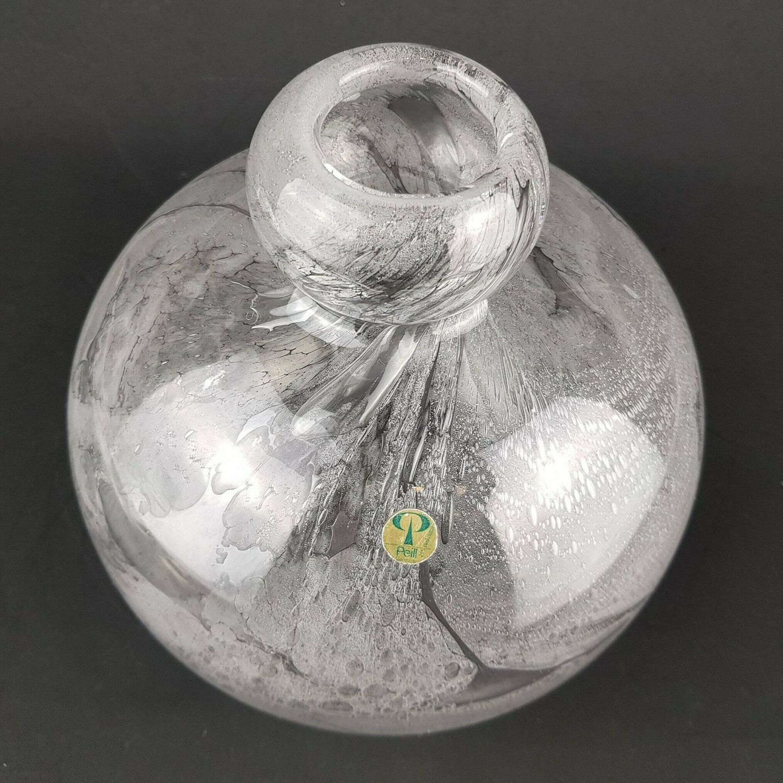 Vintage 1970s Peill Und Putzler Glass Ball Vase West Germany photo vinterior