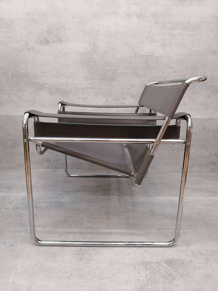 Marcel Breuer Wassily Style Grey B3 Chairs 1980s Italy By Fasem photo furniture