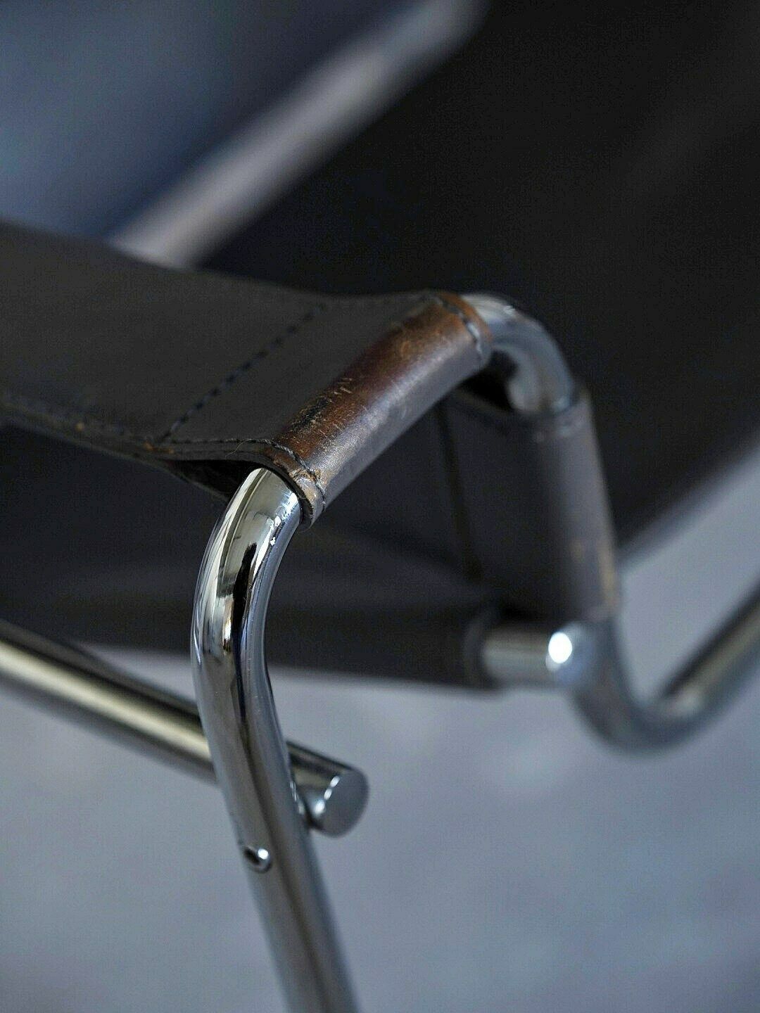 photo furniture Marcel Breuer Wassily Style Grey B3 Chairs 1980s Italy By Fasem