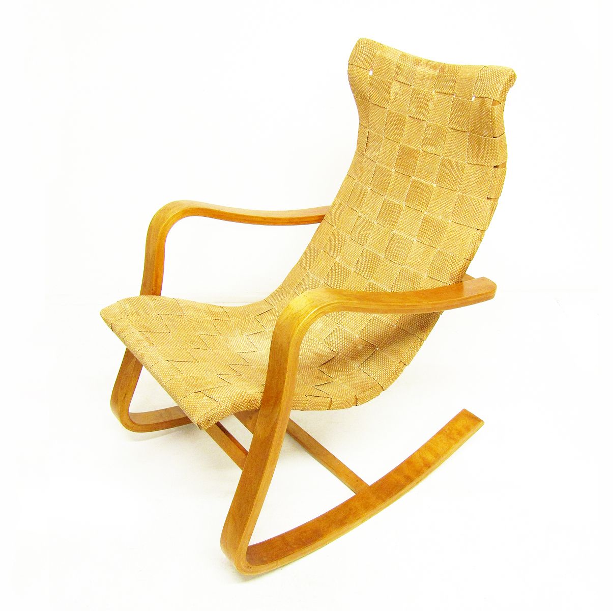 1940s Swedish Modernist Bent Ply Rocking Chair In Birch By Gustaf Axel Berg photo buy