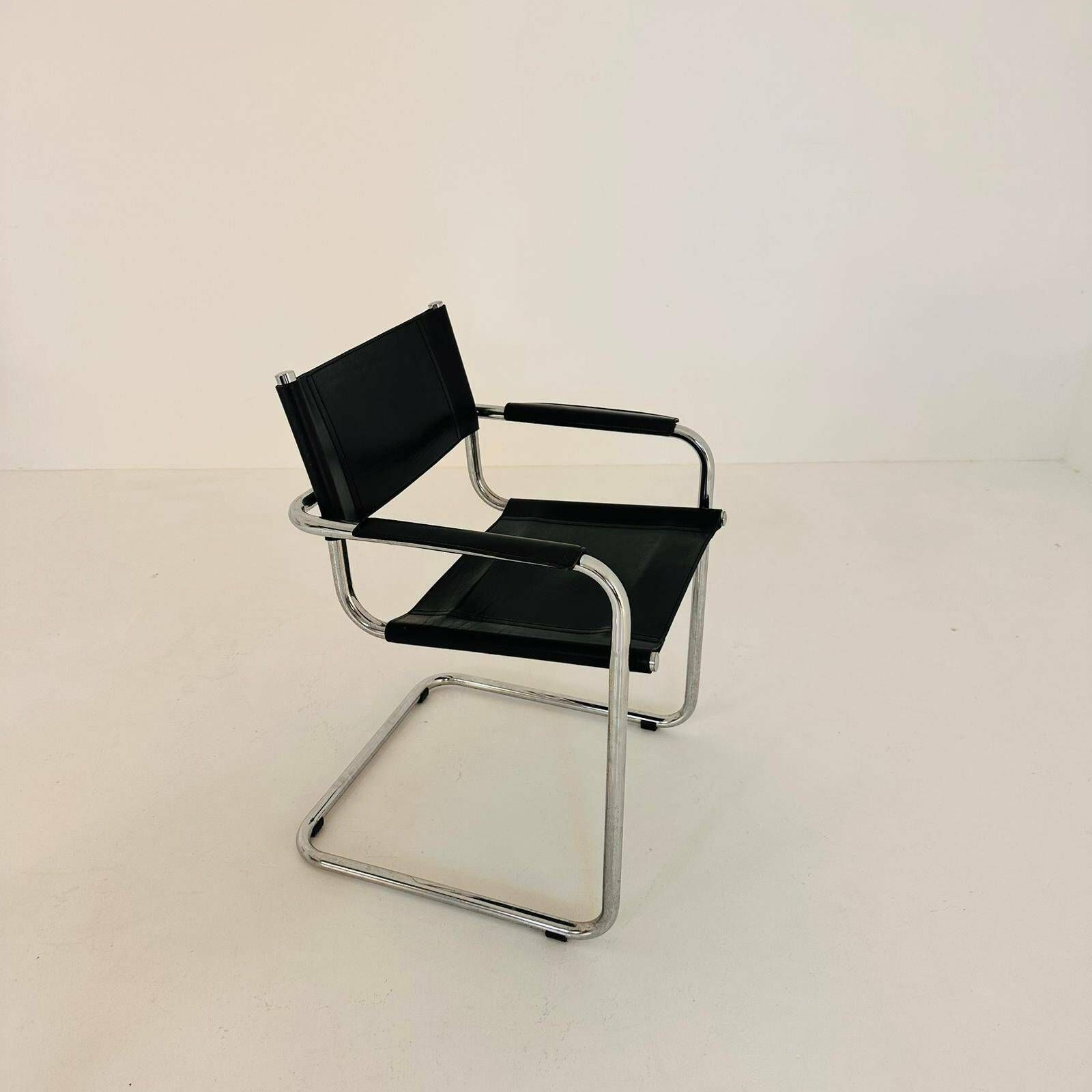 Set Of 4 Model Mg5 Centro Studi Desk Chair By Mart Stam & Marcel Breuer For Matteo Grassi, 1970s photo vinterior
