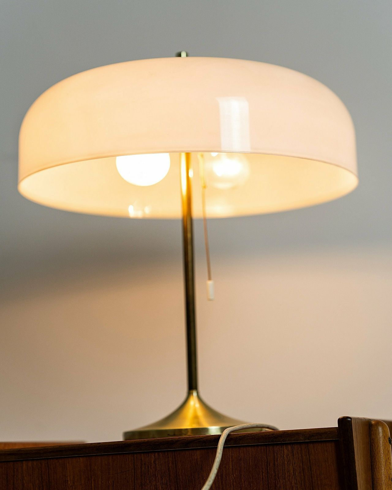 Rare Mid Century German Mushroom Brass & Plastic Table Lamp By Cosack Leuchten, Germany 1970s photo furniture