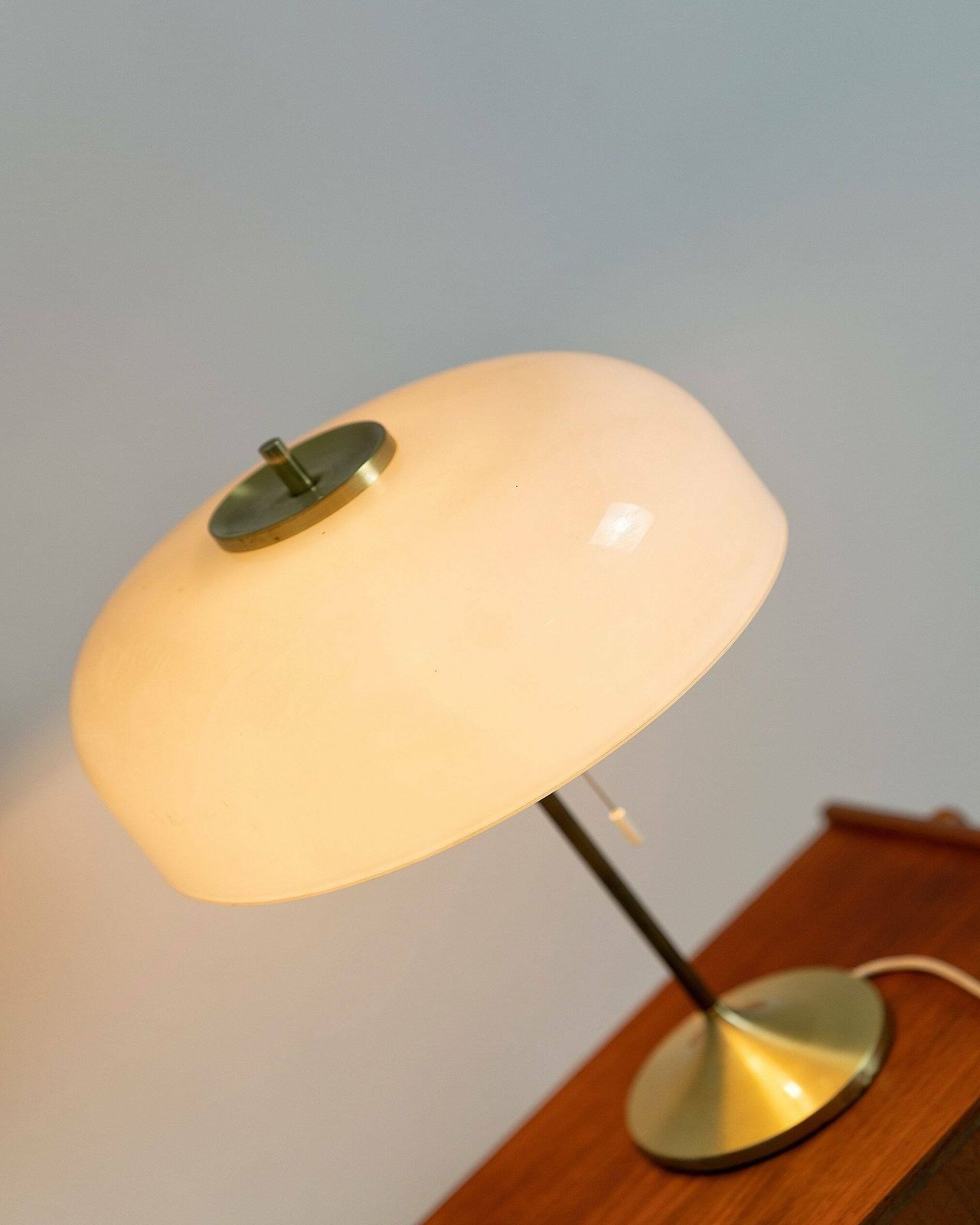 Rare Mid Century German Mushroom Brass & Plastic Table Lamp By Cosack Leuchten, Germany 1970s photo 882.0