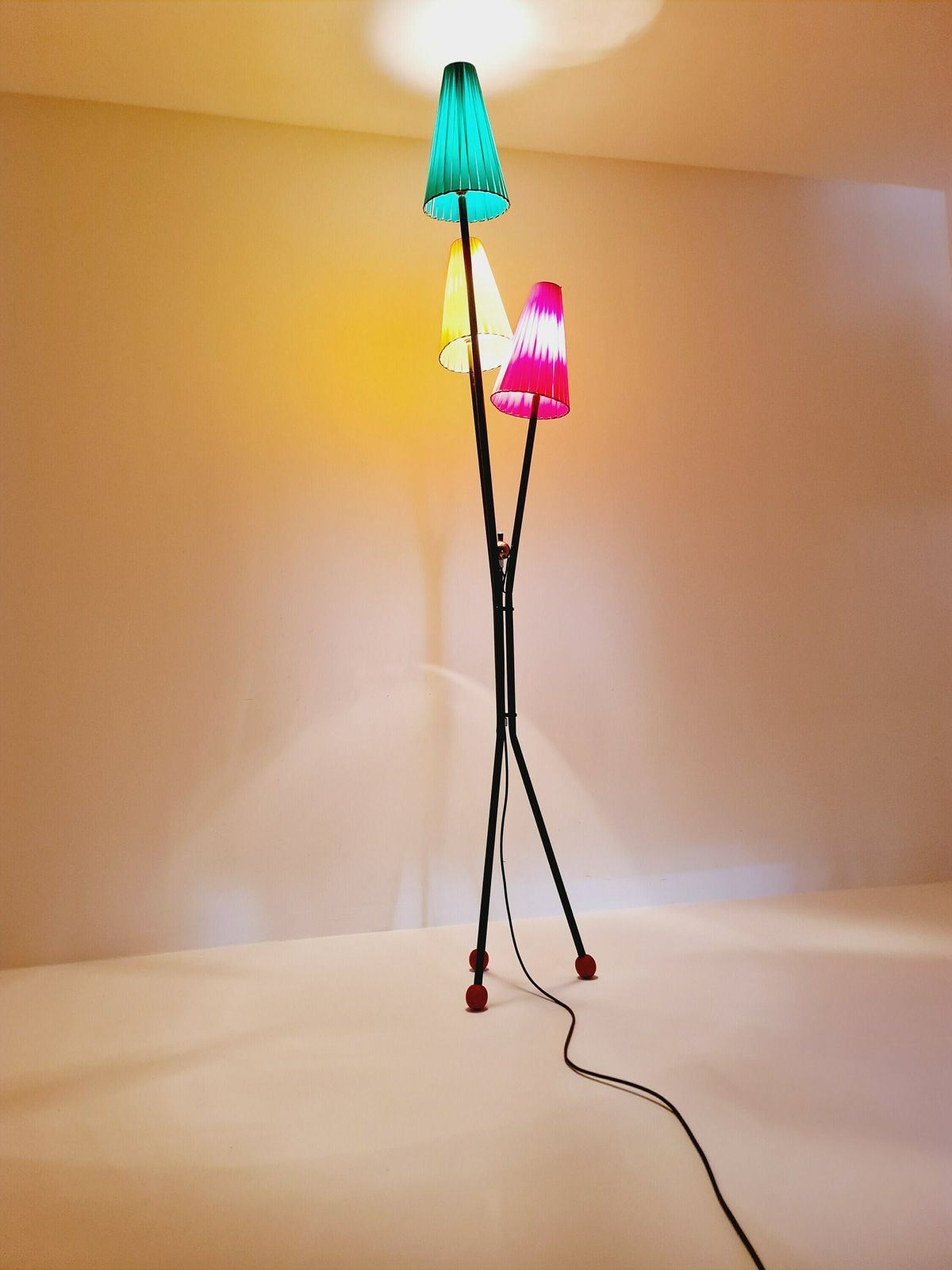 Tripod Swedish Vintage Floor Lamp In Metal By Dahlquist & Johansson, 1950s photo buy