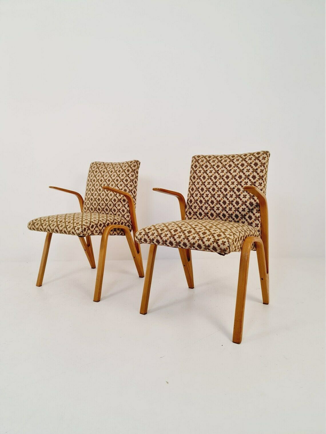 Pair Of Konkav Armchairs By Paul Bode For Federholzgesellschaft From The 50s photo for sale