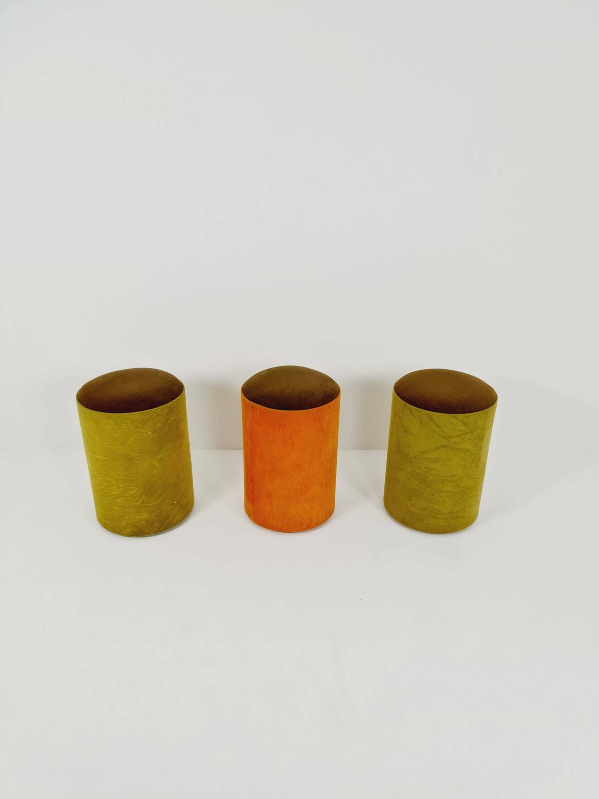 Space Age Stool In Velvet By Otto Zapft From The 70s, 3 Pieces photo for sale