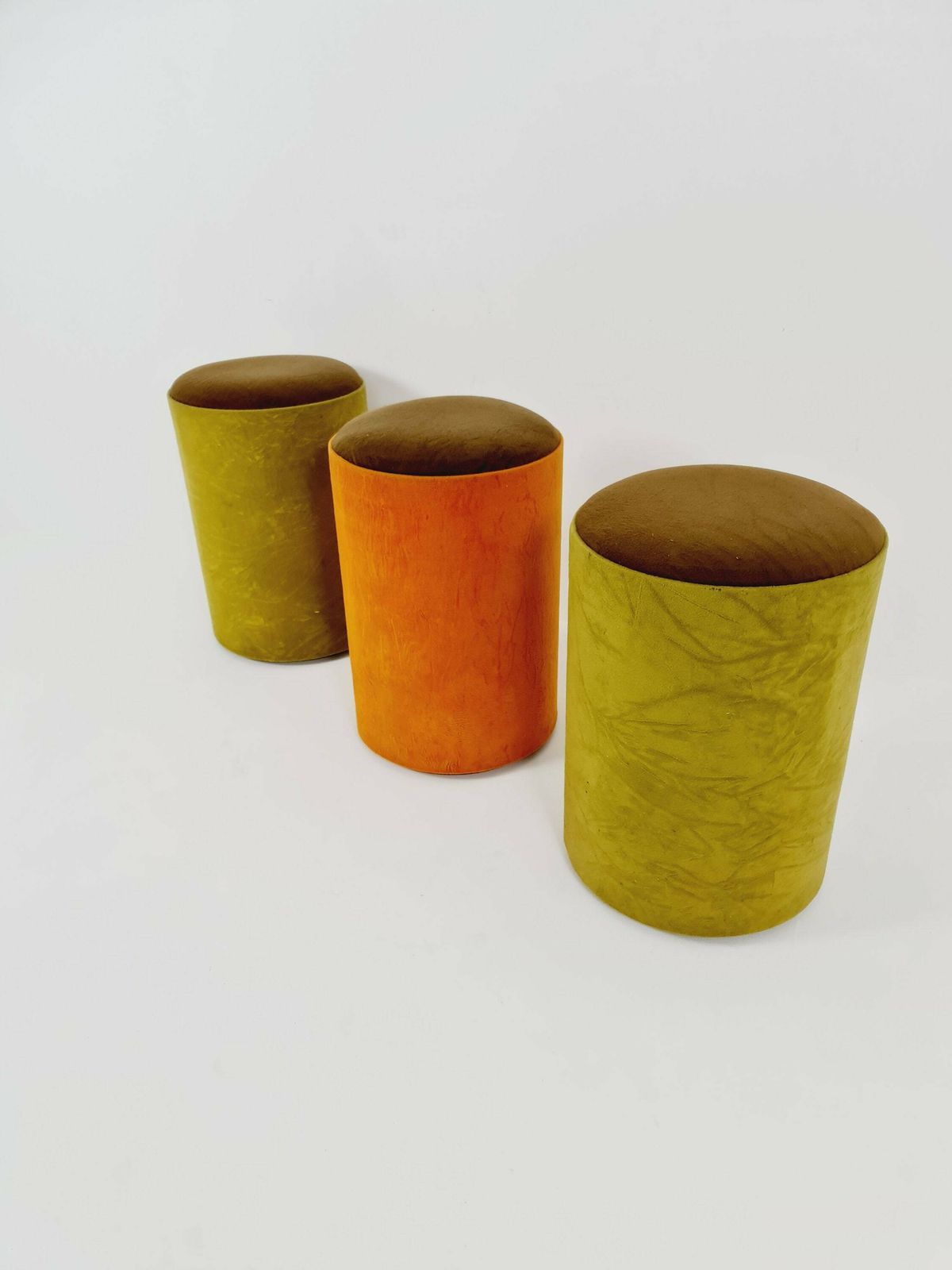 Space Age Stool In Velvet By Otto Zapft From The 70s, 3 Pieces photo 377.0