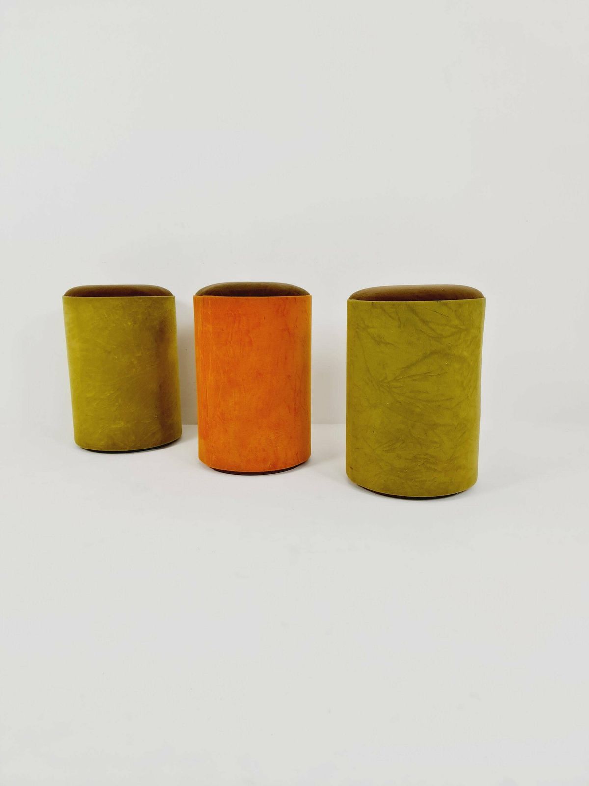Space Age Stool In Velvet By Otto Zapft From The 70s, 3 Pieces photo vinterior
