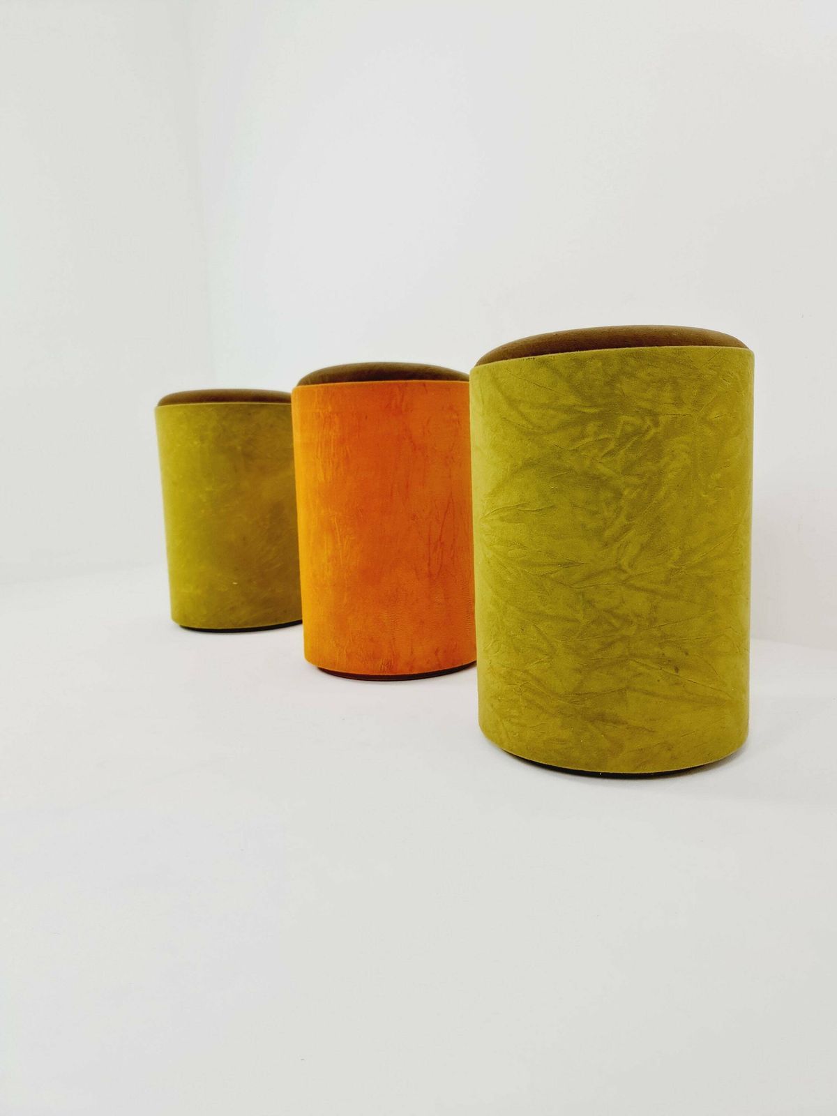 photo for sale Space Age Stool In Velvet By Otto Zapft From The 70s, 3 Pieces